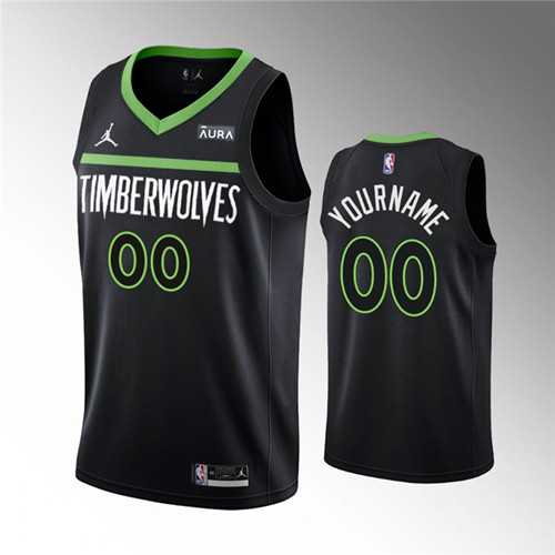 Men%27s Minnesota Timberwolves Active Player Custom Black Statement Edition Stitched Jersey
